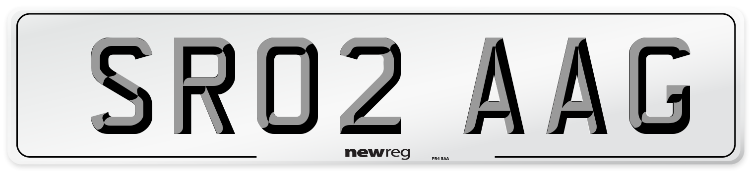 SR02 AAG Number Plate from New Reg
